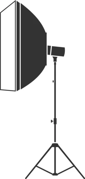 Ícone de caixa de softbox plana para fotografar iluminação. Ilustração vetorial. — Vetor de Stock