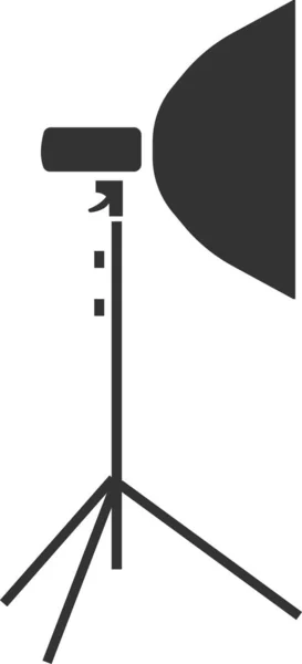 Flaches Softbox-Symbol zur Aufnahme von Beleuchtung. Vektorillustration. — Stockvektor