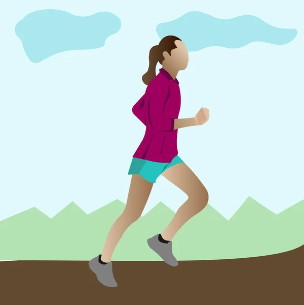 Běžec běží po silnici ve sportovním oblečení. — Stockový vektor