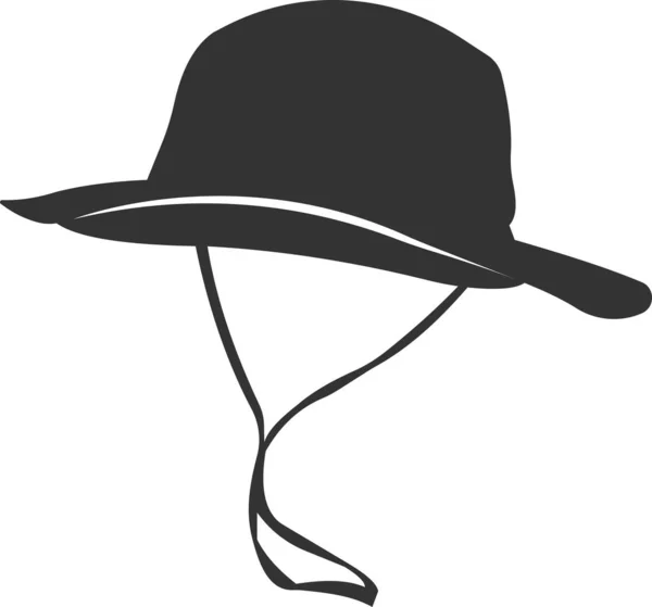 El icono del sombrero de playa a la moda. Imagen vectorial. — Vector de stock