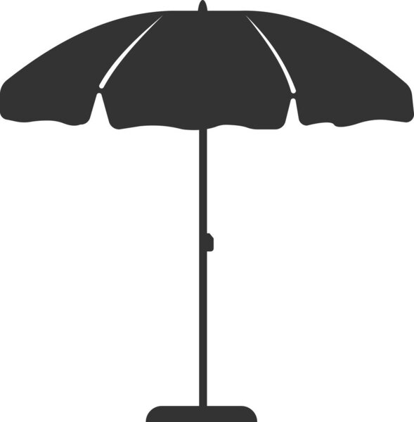 The icon of a large beach umbrella on the stand.
