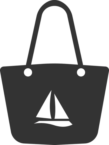 Beach bag icon. Vector image isolated on a white background. — Stock Vector