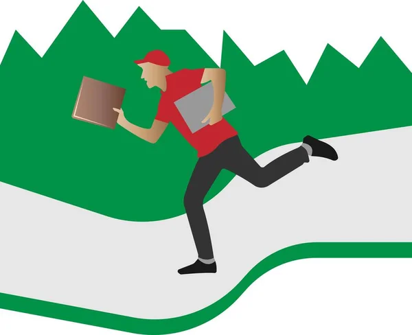 Ikona běžící osoby doručující zprávy. — Stockový vektor