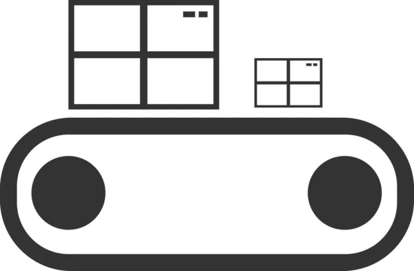 Значок для доставки товара на конвейерной ленте. — стоковый вектор