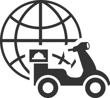 Dünya çapında kargo teslimatı ikonu. Teslimat servisi.