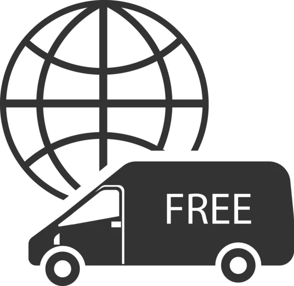 Ícone de entrega de carga em todo o mundo. Serviço de entrega. — Vetor de Stock