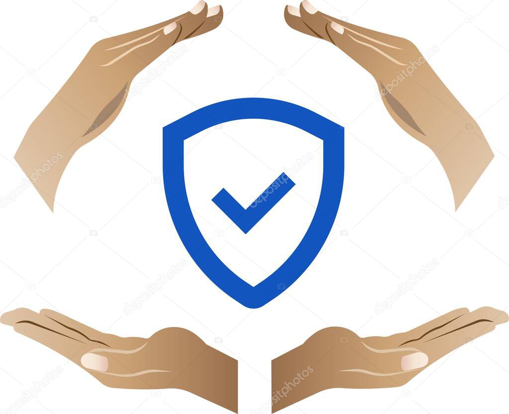 Internet security. Flat vector illustration on a white background.