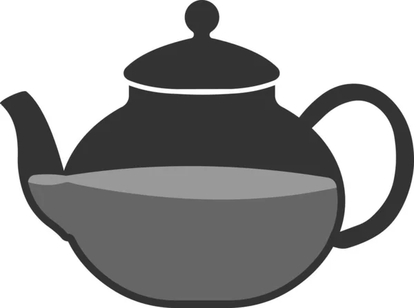 Векторная иконка стеклянного чайника для приготовления чая. — стоковый вектор