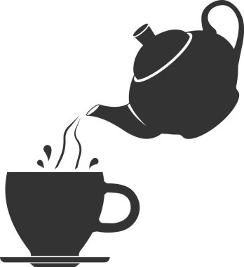 Çaydanlığın ikonu bardağa su sıçratarak çay doldurur..