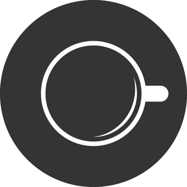 Εικονίδιο διάνυσμα ενός φλιτζανιού καφέ ή φλιτζάνι τσάι. Άνω όψη. — Διανυσματικό Αρχείο