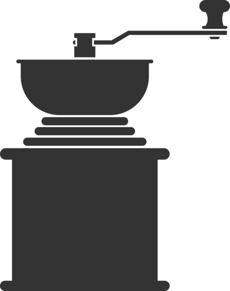 Vektorová ikona mlýnku na kávu pro mletí kávových zrn. — Stockový vektor