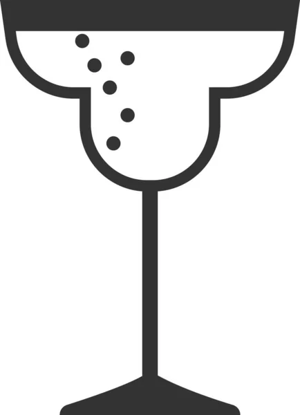 Icono vectorial de una copa de cóctel con una pajita paraguas. — Vector de stock