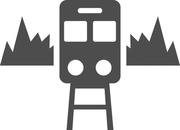 Image vectorielle d'un train sur les rails. — Image vectorielle