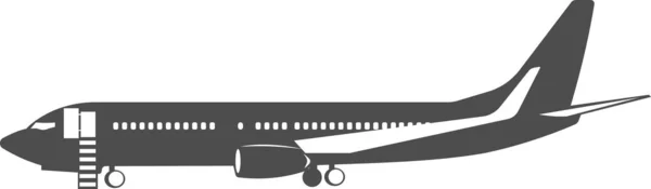 Ilustración vectorial de un avión de pasajeros en el lateral. — Vector de stock