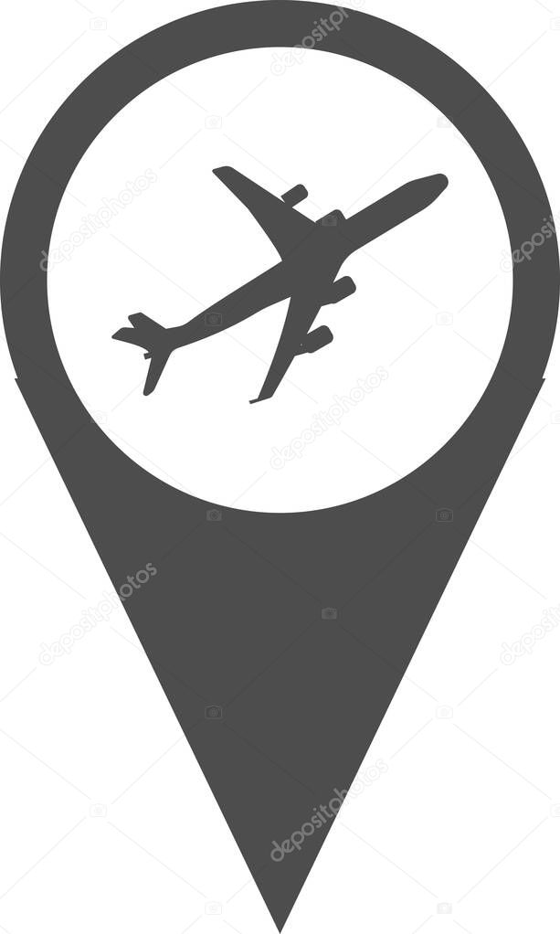 Vector image of the point of the landing place of the aircraft.