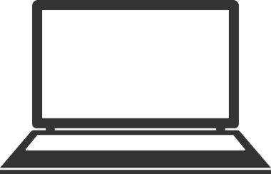 Beyaz arkaplanda vektör dizüstü simgesi izole edildi.