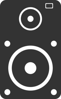 Bir müzik hoparlörünün düz siyah vektör simgesi.