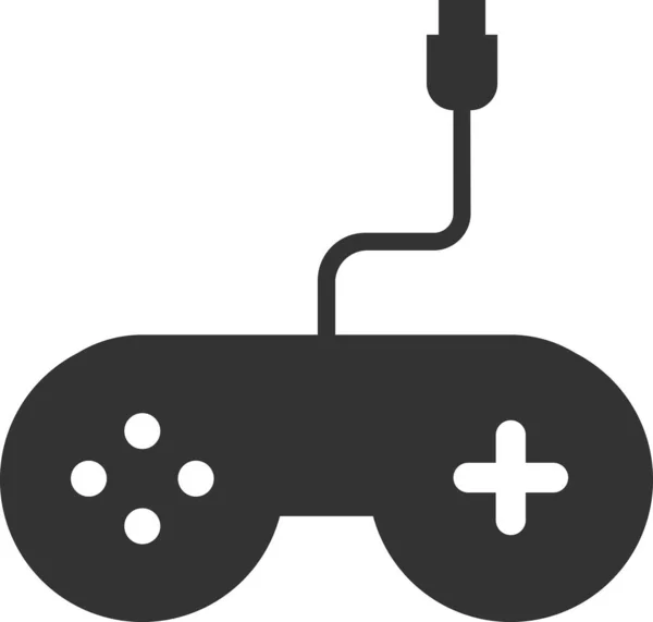 Flat black vector icon of the game joystick. — Stock Vector