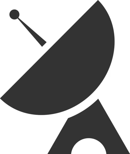 Icône vectorielle noire plate d'une antenne parabolique. — Image vectorielle
