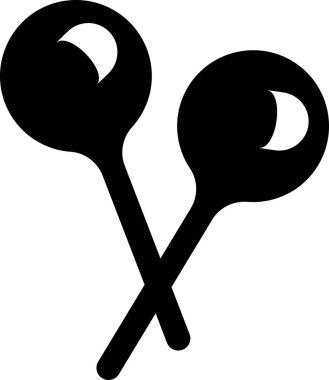 Siyah düz marakas silueti. Bir vektör resmi.