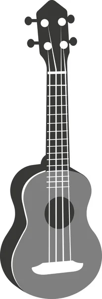 Schwarze Silhouette einer flachen klassischen Gitarre. Ein Vektorbild. — Stockvektor