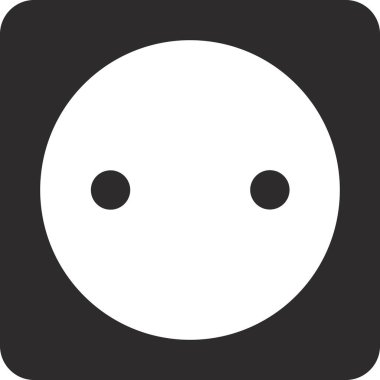 Kare bir elektrik prizinin simgesi. Düz vektör illüstrasyonu.