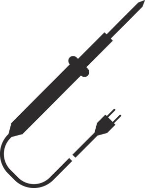 Fişi olan lehim demir ikonu. Düz vektör illüstrasyonu.