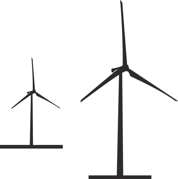 風力発電所のシンボル。平面ベクトル図. — ストックベクタ