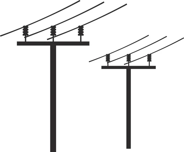 L'icône d'un support de ligne électrique avec des fils. — Image vectorielle