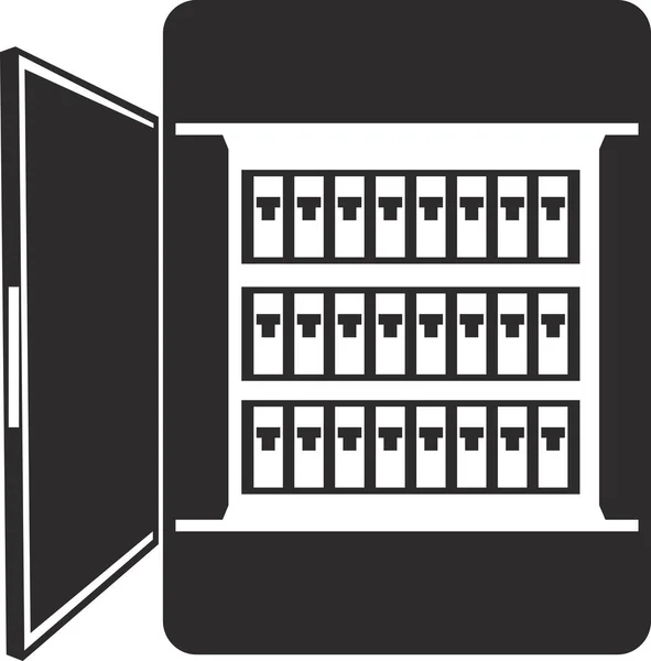 O ícone da caixa de medidor elétrico com válvulas. — Vetor de Stock