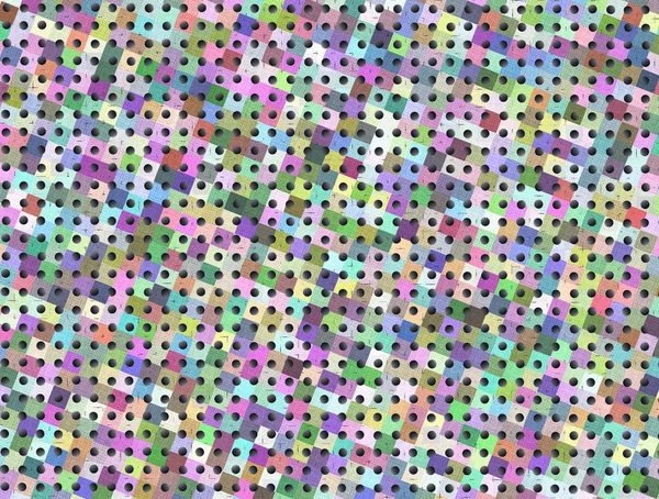 Dark-Blue-Orange random Mosaic Seamless with dots