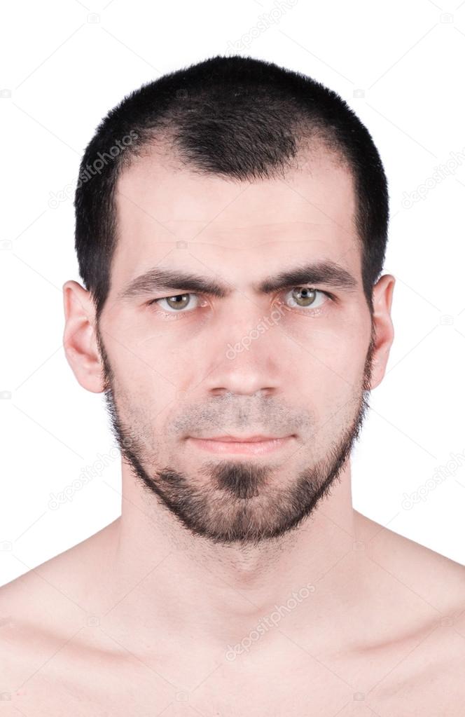 Facial close up of an attractive man face 