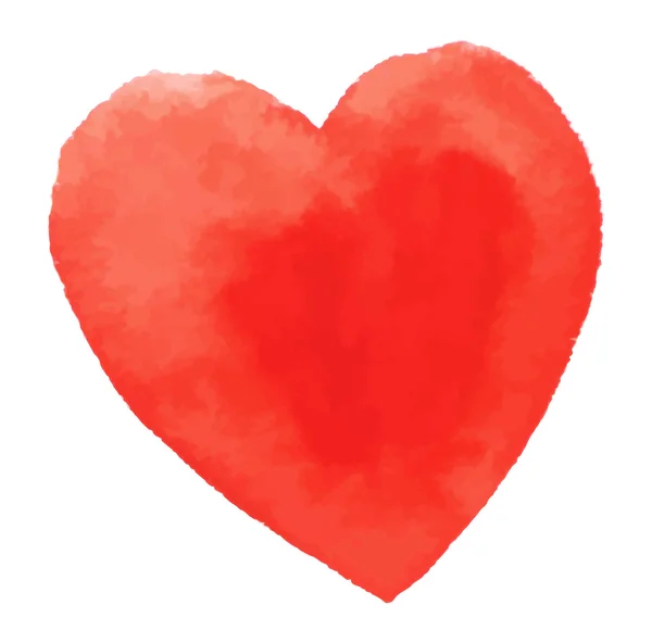 Acuarela icono corazón rojo — Archivo Imágenes Vectoriales