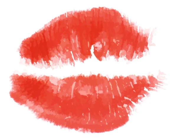 Impresión de labios rojos . — Vector de stock