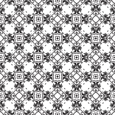 siyah ve beyaz etnik seamless modeli