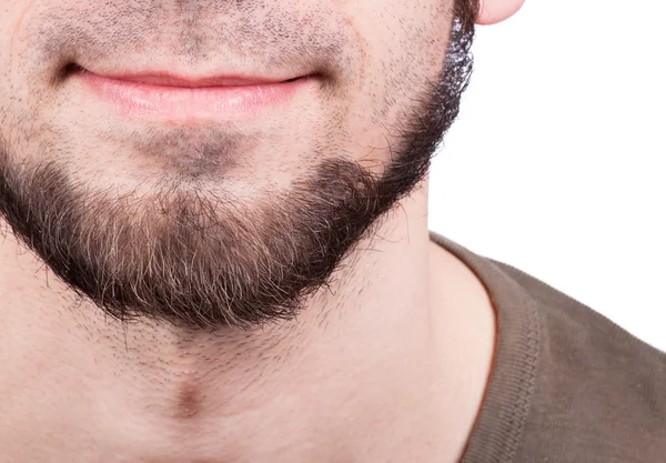 Doskonałe brodę. Zbliżenie: młody człowiek brodaty — Zdjęcie stockowe