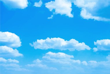 Mavi gökyüzü ve bulutlu arkaplan.