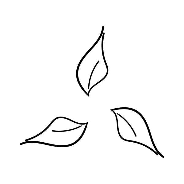 고립 된 세 잎 — 스톡 벡터