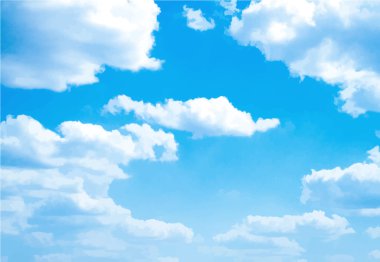 Mavi gökyüzü ve bulutlu arkaplan.