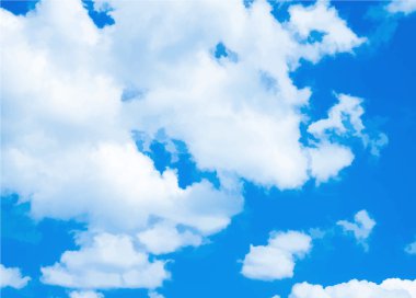 Mavi gökyüzü ve bulutlu arkaplan.