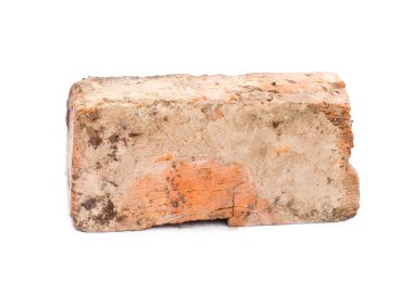 Eski tuğla üzerine beyaz izole