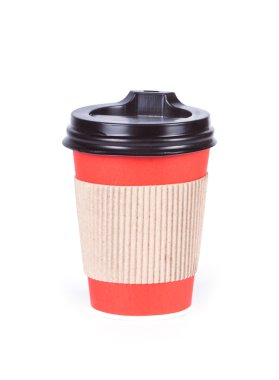 izole kırmızı kahve fincanı