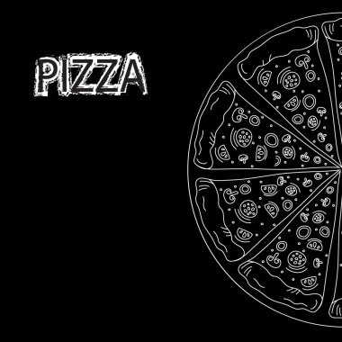 lezzetli pizza çizimi.