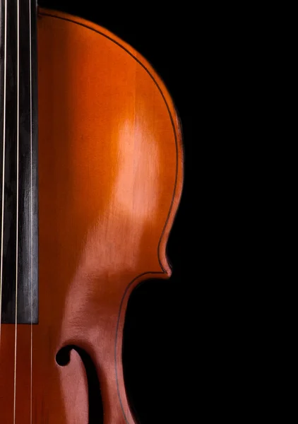 Cello auf schwarzem Hintergrund. — Stockfoto