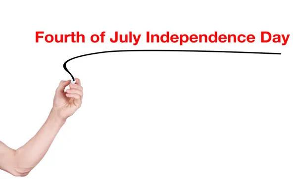 4 iulie Ziua Independenței cuvânt scrie pe alb — Fotografie, imagine de stoc