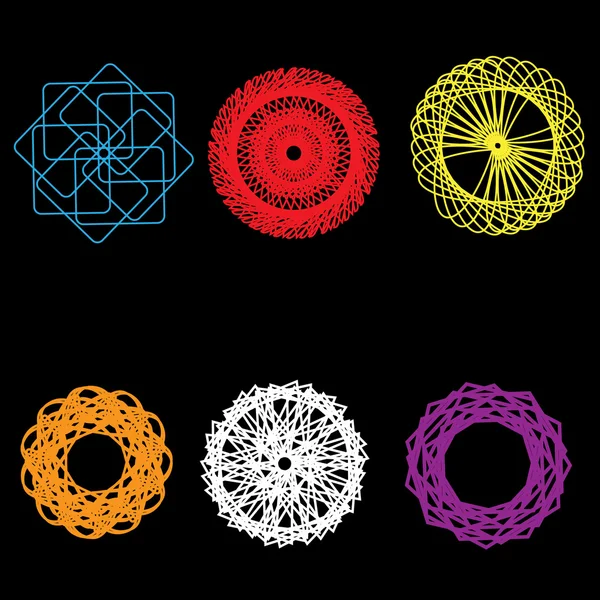 幾何学的な円形パターンのセット — ストックベクタ