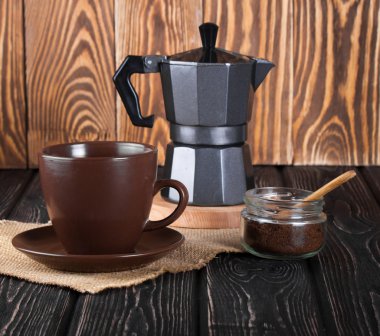 taze espresso kahve Kupası ile natürmort