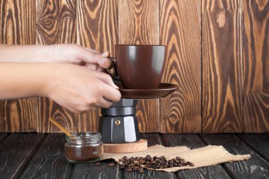 taze espresso kahve Kupası ile natürmort