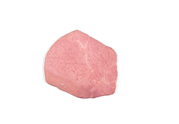 Ham slice on white — Stock Photo, Image