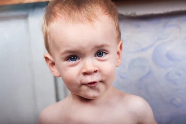 Närbild av söta lilla baby ansikte — Stockfoto